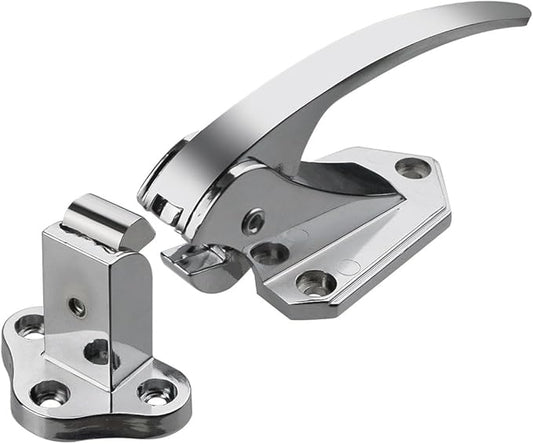 Freezer Door Flush Mounted Walk in Latch Handle, 105mm, Silver Tone