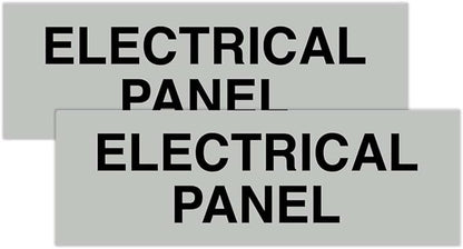 All Quality Basic Electrical Panel Sign - Fire Regulation Safety Compliance Sign - Lt Gray - Small (2 Pack)