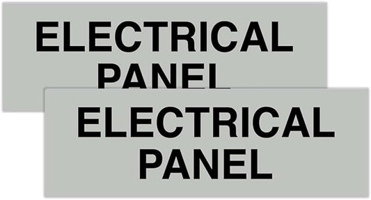 All Quality Basic Electrical Panel Sign - Fire Regulation Safety Compliance Sign - Lt Gray - Small (2 Pack)