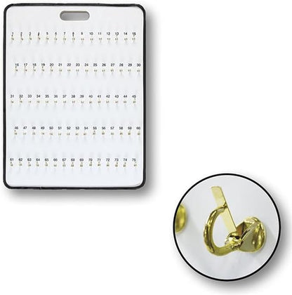 MICRO TEC Masonite Key Holder Wall Mount with 75 Spring-Lock Hooks 24" × 31-3/4" – Wall Mounted Key Organizer Board with Metal Trim and Handle – Dealership, Office, Garage Key Rack Cabinet - Pack of 1