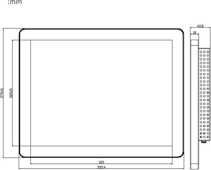 GreenTouch 15 Inch Aluminum Frame Wall Touch Screen LCD Monitor Open Frame LCD Touch Panel - HDMI/VGA/DVI-1024 * 768 @60Hz