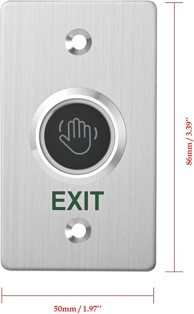 Infrared Sensor Exit Button IR Touchless Door Release 304 Stainless Steel IP67 Waterproof with LED Indicator for Access Control Systems