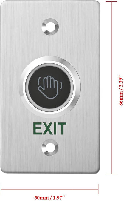 Infrared Sensor Exit Button IR Touchless Door Release 304 Stainless Steel IP67 Waterproof with LED Indicator for Access Control Systems