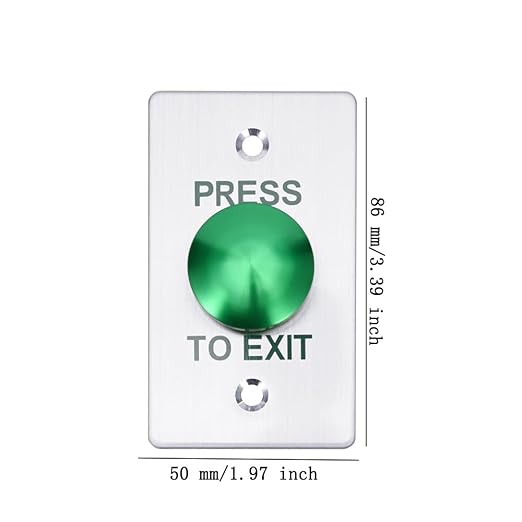 Push to Exit Button，12V DC Push to Exit Switch with LED Light, IP67 Waterproof,NC/NO/COM Outputs, Surface Mount Request-to-Exit Device for Access Control Systems (86X50-C)