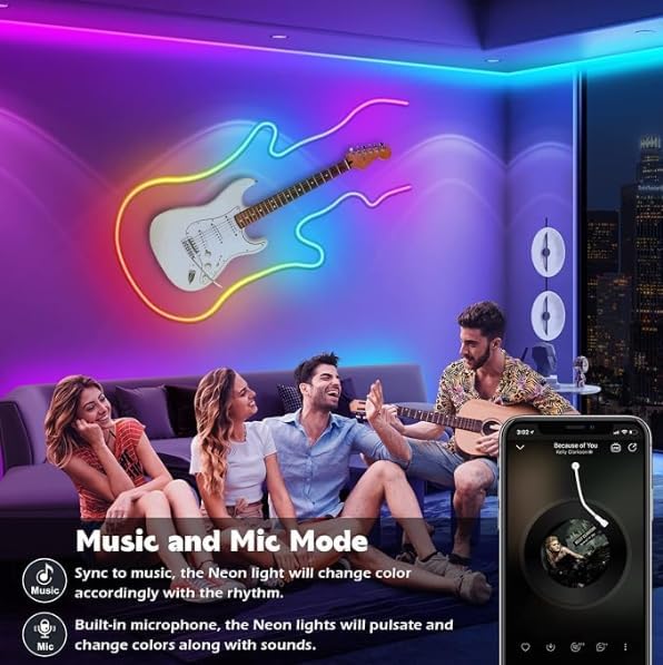 AILBTON 120Ft Neon Rope Lights,Flexible Led Rope Lights Control with App/Remote,Multiple Modes Rope Lights,IP65 Outdoor RGB Led Neons Lights,Music Sync Gaming Led Neon Light Strip for Bedroom Decor