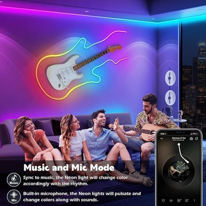 AILBTON 120Ft Neon Rope Lights,Flexible Led Rope Lights Control with App/Remote,Multiple Modes Rope Lights,IP65 Outdoor RGB Led Neons Lights,Music Sync Gaming Led Neon Light Strip for Bedroom Decor