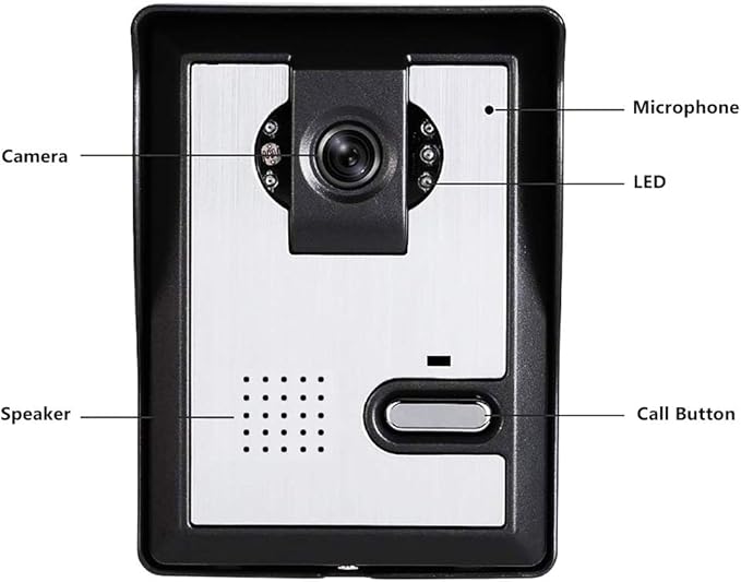 Video Door Phone System, 4.3 Inches Clear LCD Monitor Wired Video Intercom Doorbell Kits, IR Night Vision Outdoor Camera Door Intercom, Doorphone Telephone Style for Home Improvement