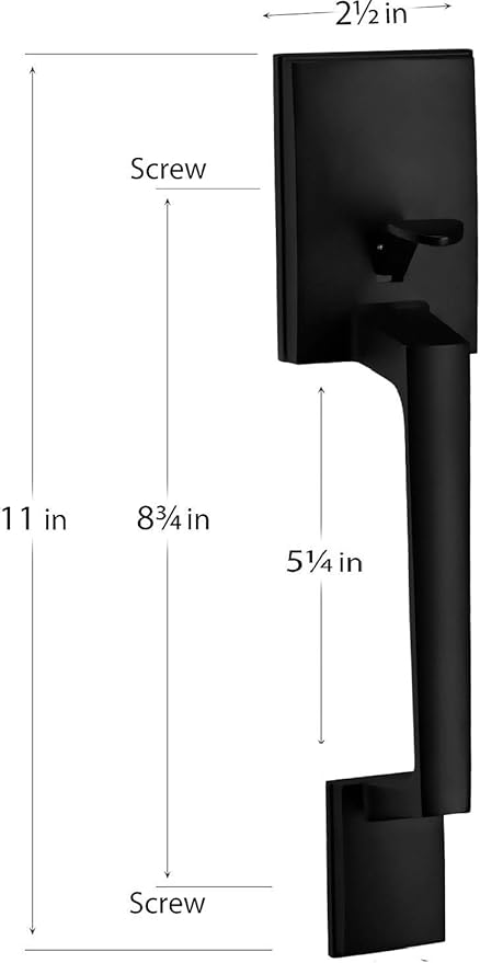 Berlin Modisch Single Cylinder HandleSet with Lever Door Handle (for Entrance and Front Door) Reversible for Right and Left Handed deadbolt Handle Set Iron Black Finish