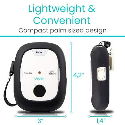 Vive Magnet Pull Cord Chair Alarm for Elderly Adults - Bed Alarm - Fall Prevention for Elderly Dementia Patients - String Exit Alert Detection for Caregivers Monitoring Seniors - Batteries Included