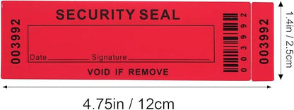 Security Warranty Void Stickers 100% Total Transfer Tamper Evident Proof Labels Triple Serial Numbers Seal Sticker Large 35x120 mm(50PCS,red)