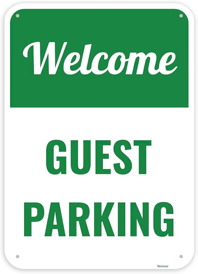 1PC Guest Parking Sign, 14 x 10 Inches - Aluminum - Visitor Customer Parking Only Signs For Business