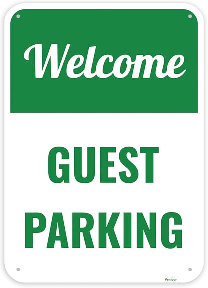 1PC Guest Parking Sign, 14 x 10 Inches - Aluminum - Visitor Customer Parking Only Signs For Business