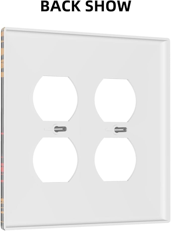 Decorative Outlet Covers Gamepad Theme Graffiti 2 Gang Wall Plate Double Duplex Light Switch Cover Switch Plate Covers Faceplate for Game Room Bedroom Home Decor
