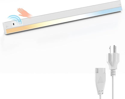 Ensenior 32 Inch Hand Wave LED Under Cabinet Lighting Plug in or Hardwired with Dimmable 5CCT CRI 90+ 2.4G Wireless Sync, Under Counter Lights with for Kitchen, 120V, 18W 1100LM