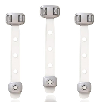 Baby Proofing Child Safety Locks(3 PCS) - Cabinet Locks for Babies,3M Adhesive Cabinet Latches, Multi-Purpose for Fridge Drawers,Ovens Toilet Seats,Trash Can, No Drilling (3 Count)