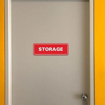 Standard STORAGE Door/Wall Sign - Black - Large (5 Pack)