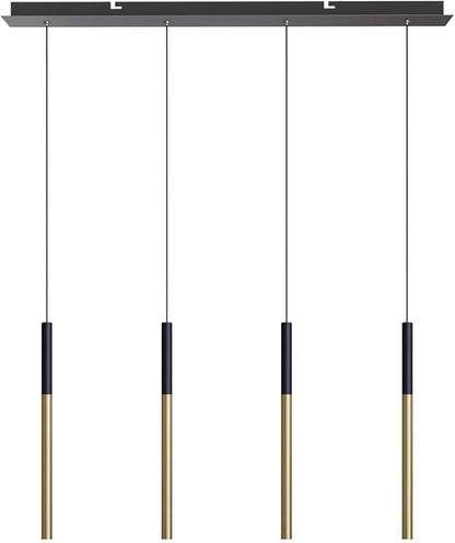 ALTAIR 4 Mini Pendant Lighting Black-Brass - LED Hanging Light Fixture for Kitchen Island, Bar, Foyer - Cluster Pendants - Dimmable, Adjustable Wire, Lamp Bulb Included