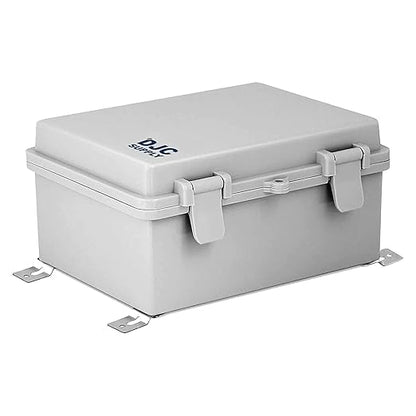 Co. ABS 6.6" x 8.7" x 4.3" Waterproof IP67 Hinged Electronics Box with Mounting Plate, Bracket, and Plastic Cover and Clips
