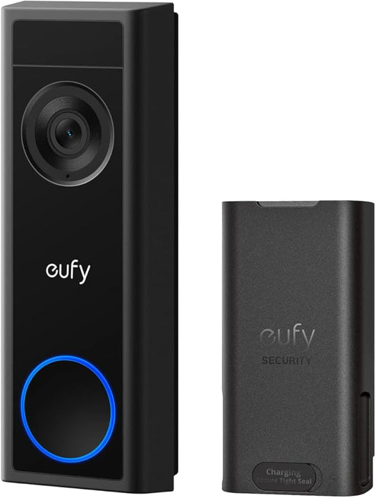 eufy Security Video Doorbell Camera C31,Extra Rechargeable Battery Pack,2K FHD,Dual Power Options,Live Video Call,24/7 Recording,Human and Motion Detection,HomeBase S380 Compatible,No Monthly Fee