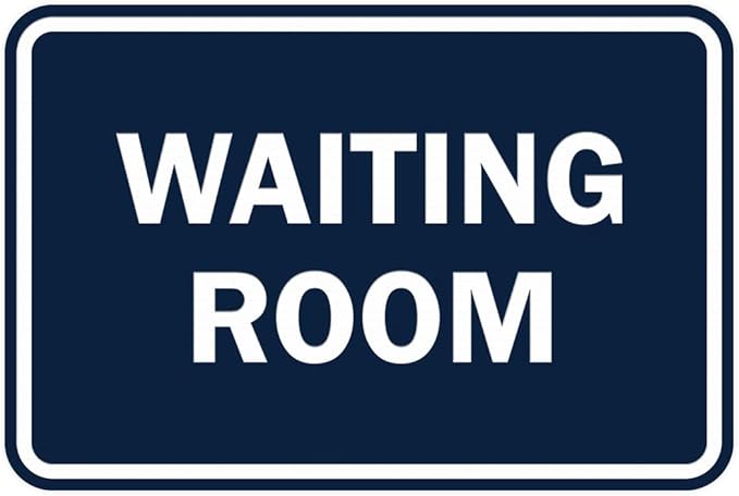 Signs ByLITA Classic Framed Waiting Room (Navy Blue/White) - Large