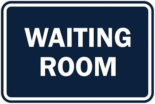 Signs ByLITA Classic Framed Waiting Room (Navy Blue/White) - Large