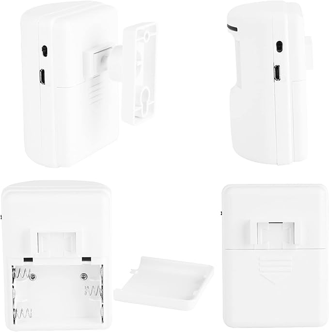 SUNGOOYUE Infrared Sensor Motion Detector Entry Door Bell Alarm with Transmitter & Receiver for Home Office Security White (One for two US regulations), SUNGOOYUEbg0m6u7yvh-02