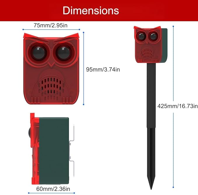 HULPPRE Solar Outdoor Motion Sensor Alarm-13 Sounds Including Dog Barking&Gunshot,130db Loud Noise Maker,4 Modes,Motion Activated Strobe Light,Say Goodbye to The Intruders