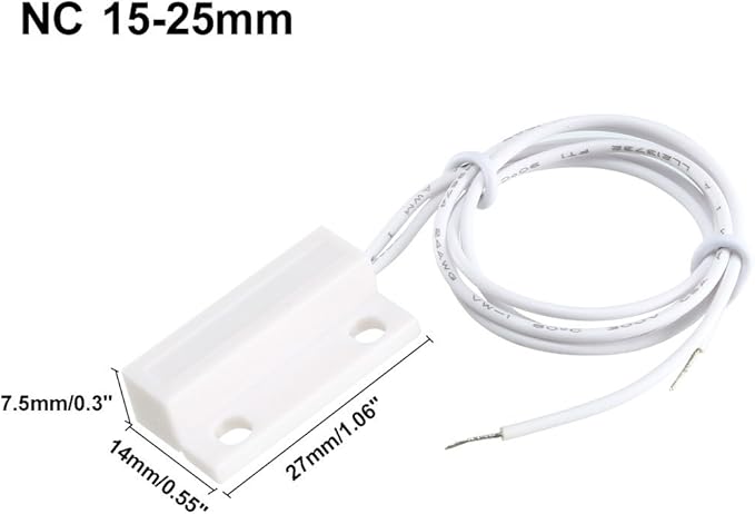 uxcell MC-38 Surface Mount Wired NC Door Sensor Alarm Magnetic Reed Switch White 2pcs