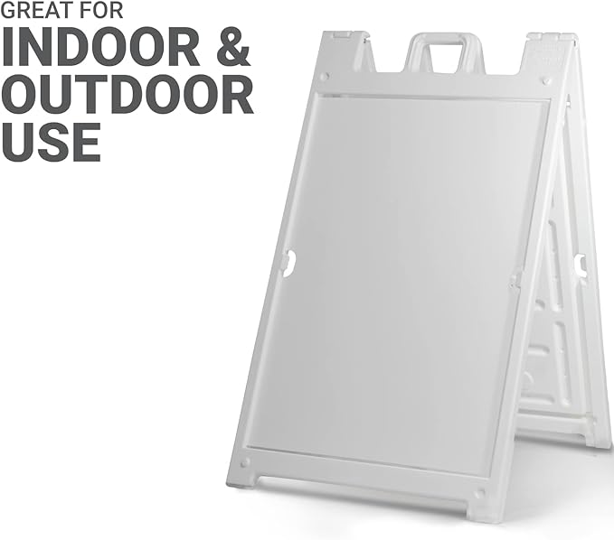 GotPrint Custom A-Frame Sign | 24"x36" Design Your Own Sign Add Text/Image/Logo | Signicade Outdoor Sandwich Board with Deluxe Stand, White