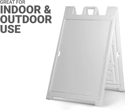 GotPrint Custom A-Frame Sign | 24"x36" Design Your Own Sign Add Text/Image/Logo | Signicade Outdoor Sandwich Board with Deluxe Stand, White