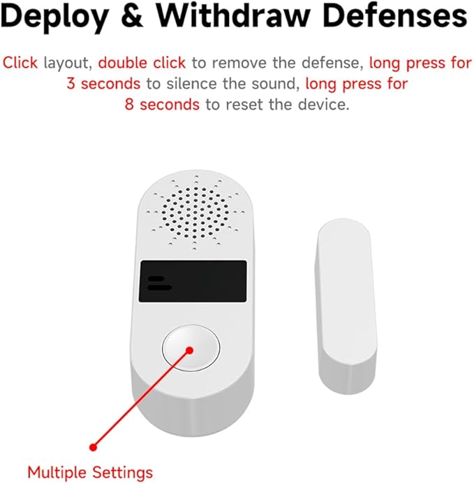 Tuya Door&Window Alarm, 130dB Door and Window Sensor for Home Security/Kid Safety/Pool Safety, 2.4GWifi Door Sensor with Alarm Light Compatible with Smart Life &Tuya Smart (1)