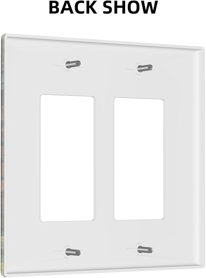 Library With A Lot Of Books Dual Outlet Covers Wall Plate 2 Gang Rocker Decora Decorative Switchplate Electrical Faceplate GFCI Light Switch Covers for Farmhouse Living Decor