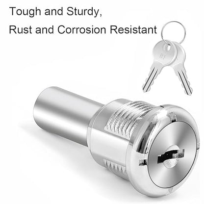 1 Set Vending Machine Cylinder Lock (1 Lock + 2 Keys), Silver Metal Tubular Lock for Gumball/Candy/Capsule Toy Machines & Storage Units