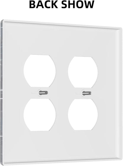 Decorative Outlet Covers Blue Galaxy Universe Space Stars 2 Gang Wall Plate Cover Double Duplex Receptacle Two Switch Light Switch Cover Plate Jumbo Dual Faceplate for Home Decor