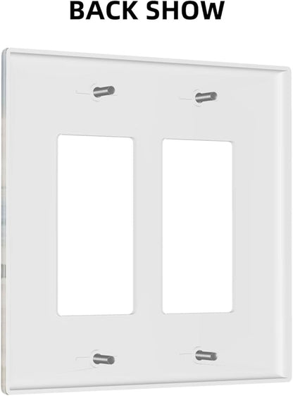 Decorative Outlet Covers Seascape Painting with Lighthouse Boats 2 Gang Wall Plate Double Rocker Light Switch Cover Double Switch Plate Cover for Bedroom Home Decor（2 Pack）