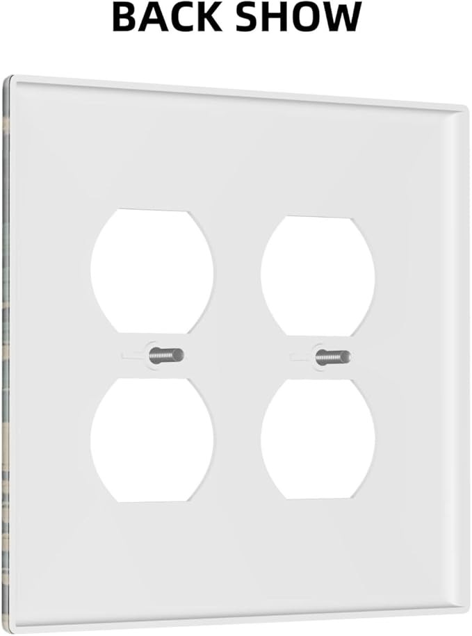 Outlet Covers Botanical Fern Green Leaf Forest 2 Gang Double Duplex Decorative Light Switch Covers Electrical Wallplates Socket Faceplate For Bed Room Home Decor