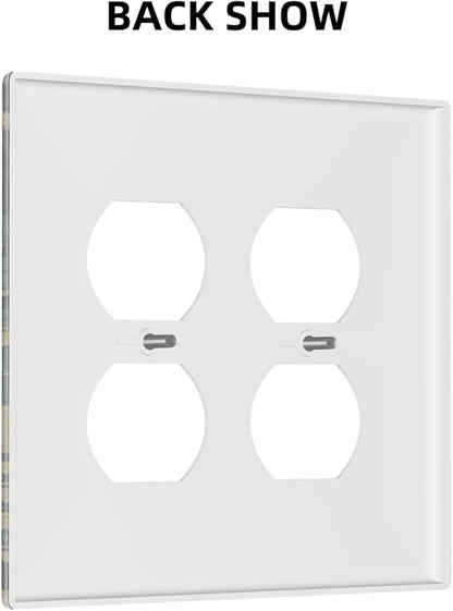Outlet Covers Botanical Fern Green Leaf Forest 2 Gang Double Duplex Decorative Light Switch Covers Electrical Wallplates Socket Faceplate For Bed Room Home Decor