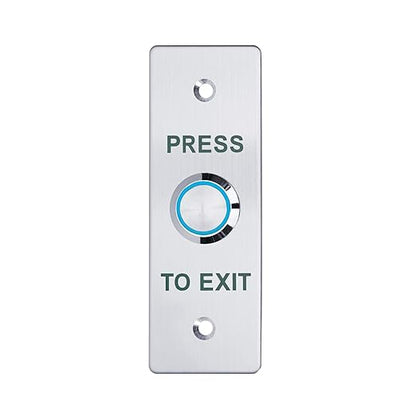 Push to Exit Button，12V DC Push to Exit Switch with LED Light, IP67 Waterproof,NC/NO/COM Outputs, Surface Mount Request-to-Exit Device for Access Control Systems (115X40-B)