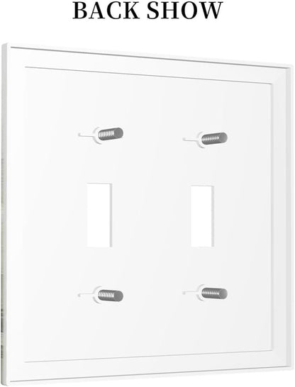Decorative Switch Plates Green Forest Watercolor Painting Foggy Pine 2 Gang Double Toggle Outlet Light Switch Cover Wall Plate Electrical Faceplate for Bedroom living Room Decor