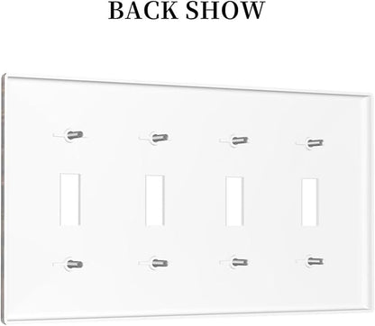 Decorative Light Switch Cover Plate Retro Coffee Maker Beans Cup 4 Gang Wall Plate Oversized Quad Toggle Switch Cover Plate Jumbo Faceplate for Kirchen Home Decor
