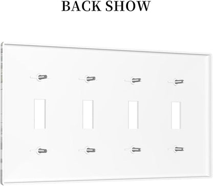 Light Switch Covers Sage Plant Red Mushroom Butterfly Wild Flower Quad Toggle Electrical Faceplate 4 Gang Wall Plate Decorative Switch Plates For Bed Room Kids Room Decor