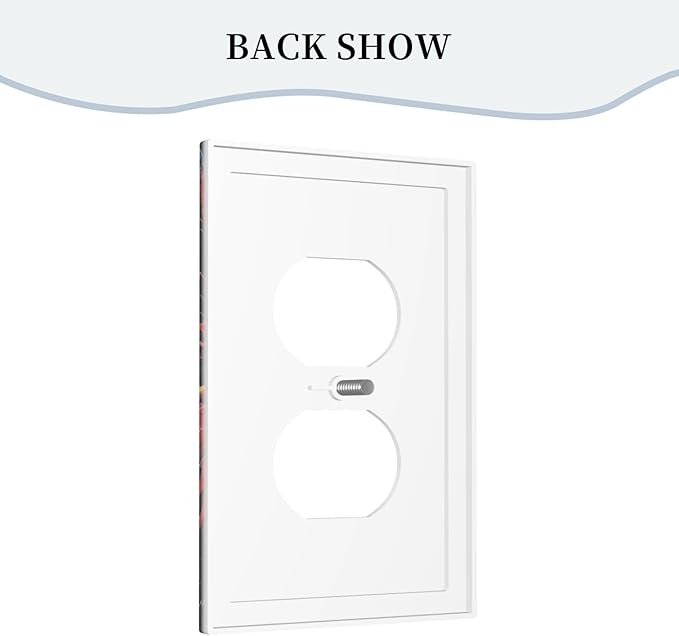 Decorative Outlet Covers Colorful Doodle Cute Funny Black Red White Cat 1 Gang Duplex Light Switch Cover Plate Wall Plates for Electrical Outlets Switchplate Faceplate