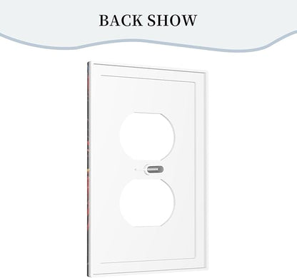 Decorative Outlet Covers Colorful Doodle Cute Funny Black Red White Cat 1 Gang Duplex Light Switch Cover Plate Wall Plates for Electrical Outlets Switchplate Faceplate