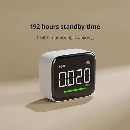 Formaldehyde Detector, Dual Platinum Sensor 0.001mg/m³ Accuracy, 4-in-1 Air Quality Monitor for HCHO/Hum/Temp with LED Display, USB-C Rechargeable for Office, Home, Nursery