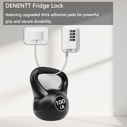 2 Pack Refrigerator Lock, Child Safety Cabinet Locks, with Combination Fridge Lock, for Fridge, Cabinets, Window, Drawers, Adhesive Installation, No Drilling Required(White)