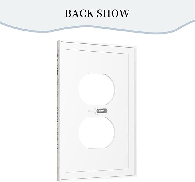 Decorative Switchplate Covers Beige Background Boho Red Flowers Plant Leaf Single Duplex Wall Plate Covers Light Switch Cover 1 Gang Outlet Plate Electrical Faceplate for Country Bedroom Decor