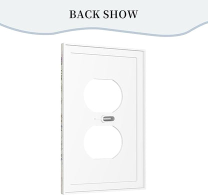 Decorative Switchplate Covers Beige Background Boho Red Flowers Plant Leaf Single Duplex Wall Plate Covers Light Switch Cover 1 Gang Outlet Plate Electrical Faceplate for Country Bedroom Decor