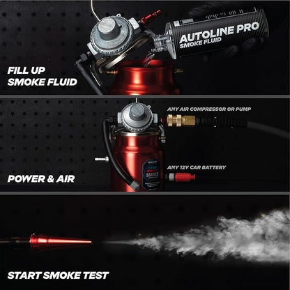AutoLine Pro EVAP High Volume Smoke Machine Leak Tester – Shop Series - Automotive Tester for Vacuum Leak Detection - Car Machine with Best Ranked Smoke Fluid, Premium Cone & Gas Cap Adapter
