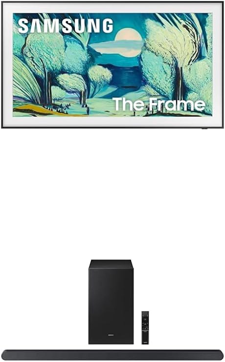 Samsung 43-Inch Class The Frame LS03F 4K QLED Smart TV (2025 Model) Modern Frame Design + Samsung S700D 3.1ch Soundbar w/Wireless Dolby Atmos Audio, Ultra Slim Design HW-S700D/ZA
