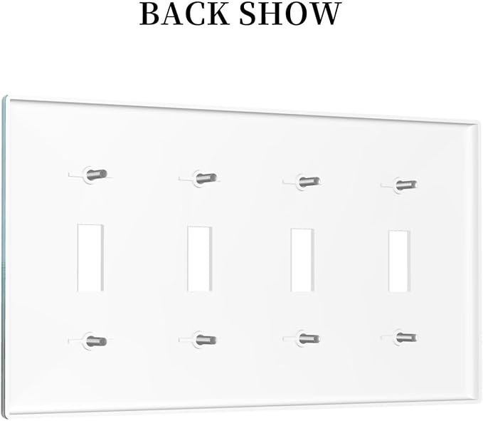 Green Forests And Birds Sun Woodland Light Switch Covers Quad Toggle 4 Gang Wall Plate Decorative Switch Plates Electrical Faceplate for Bedroom Bathroom Decor
